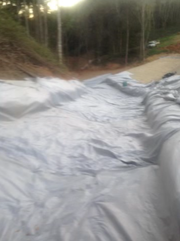A Large Piece Of Cloth Is Laying On The Ground In The Woods — A2Z Property Services In Kybong, QLD