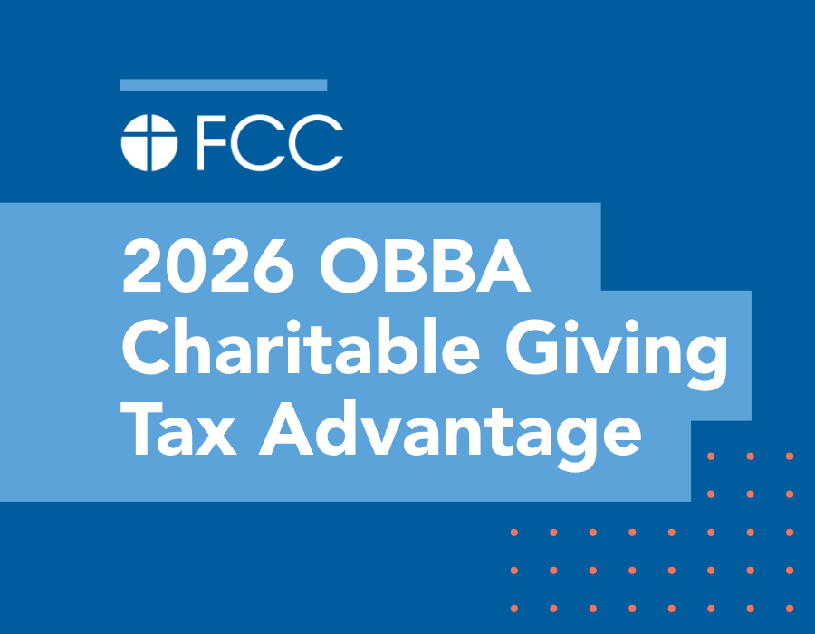 A blue graphic with the FCC logo and white text reading 