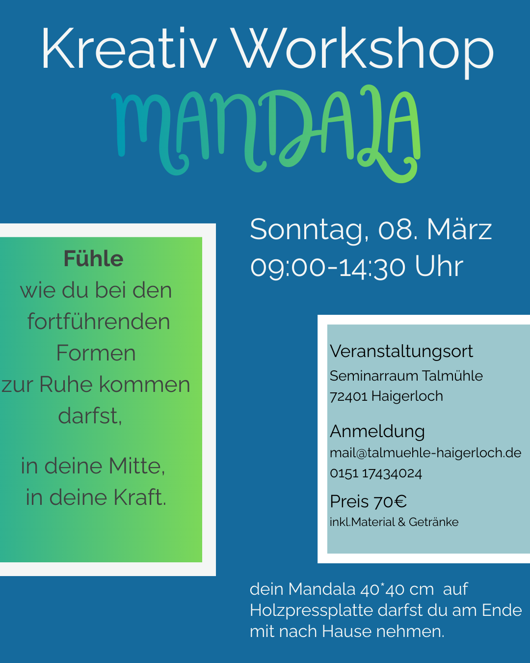 Mal Workshops Thema Frau sein Carmen & Kunst in Haigerloch