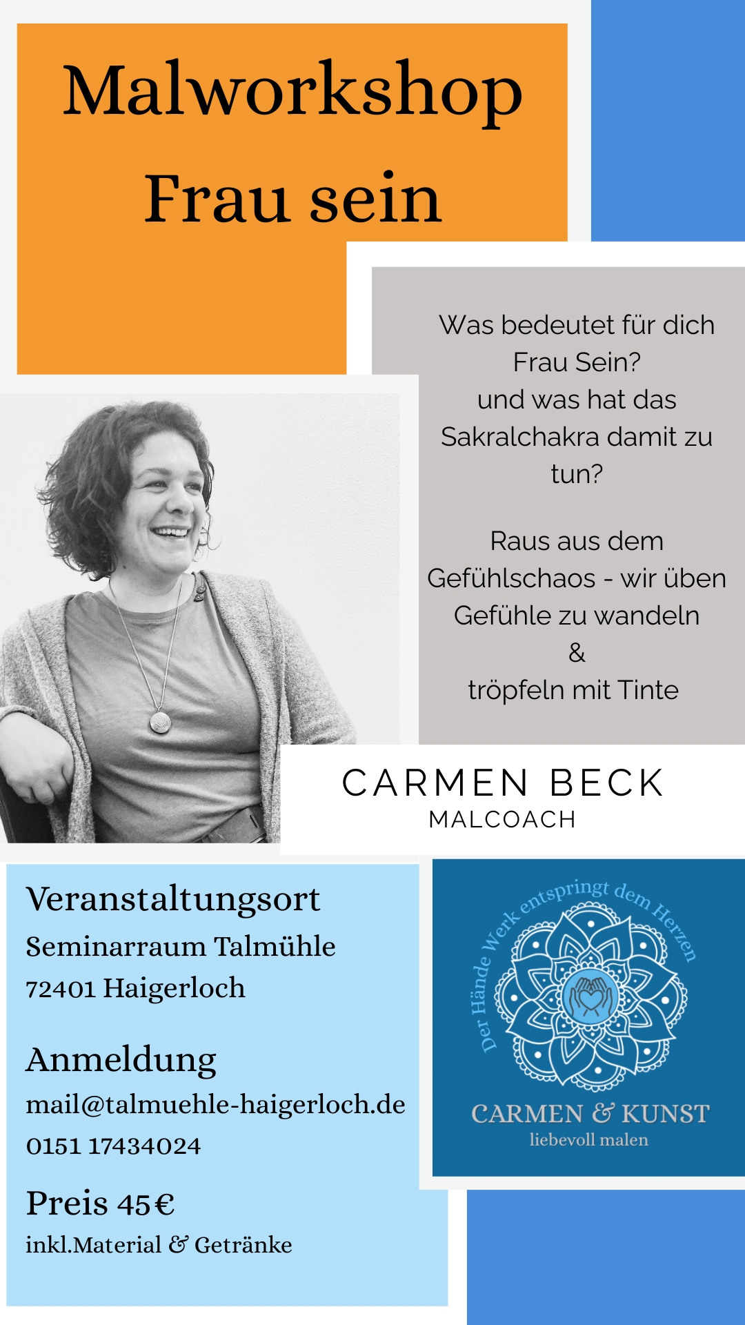 Mal Workshops Thema Frau sein Carmen & Kunst in Haigerloch