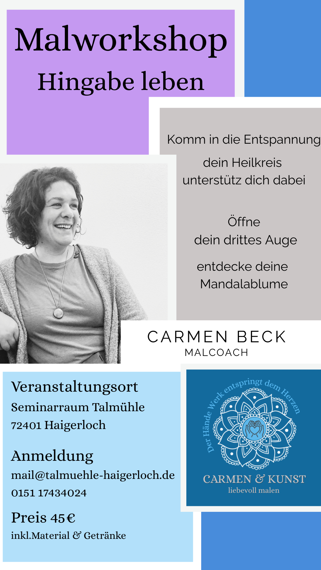 Mal Workshops Thema Frau sein Carmen & Kunst in Haigerloch