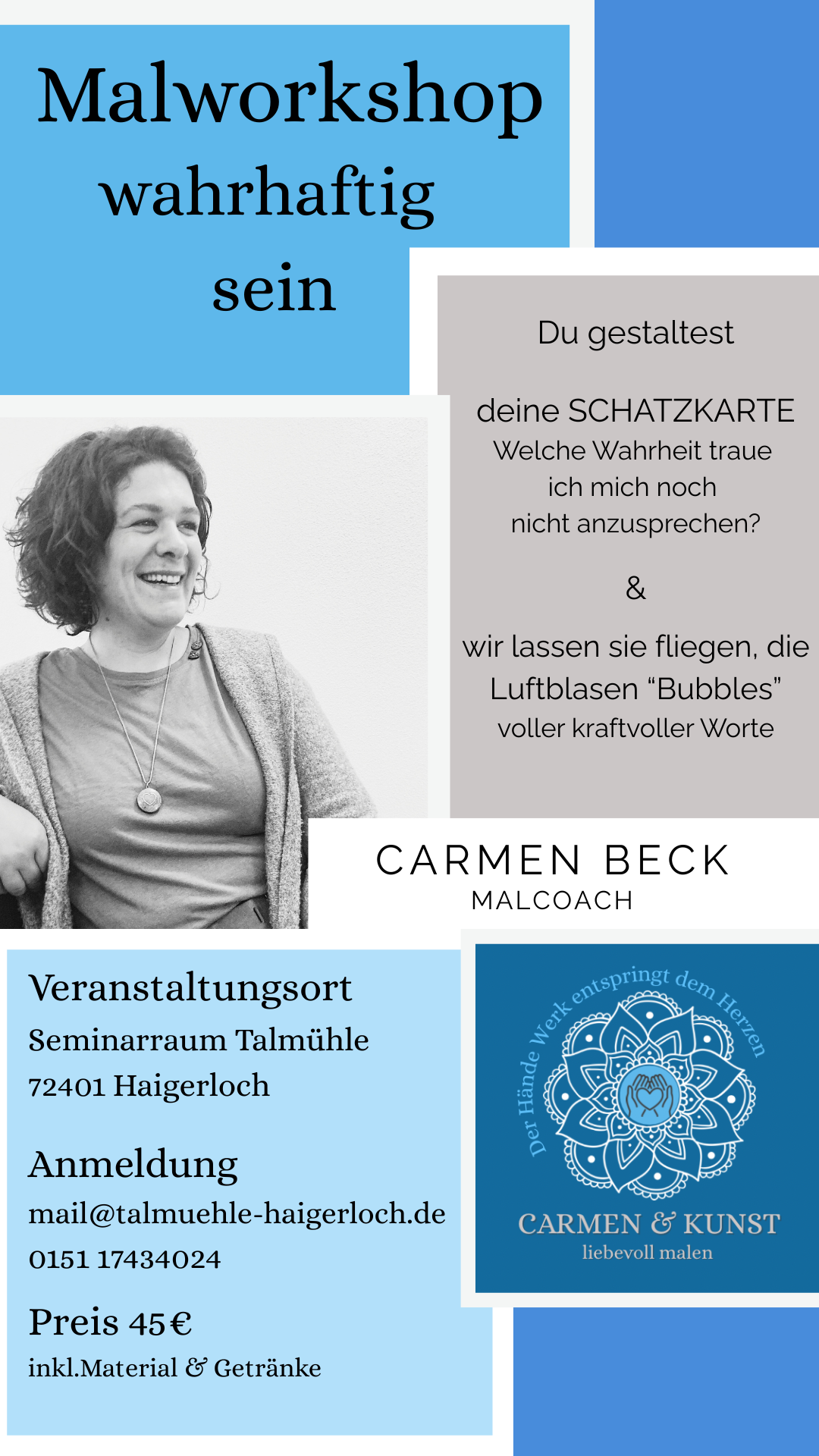 Mal Workshops Wahrhaftig sein Carmen & Kunst in Haigerloch