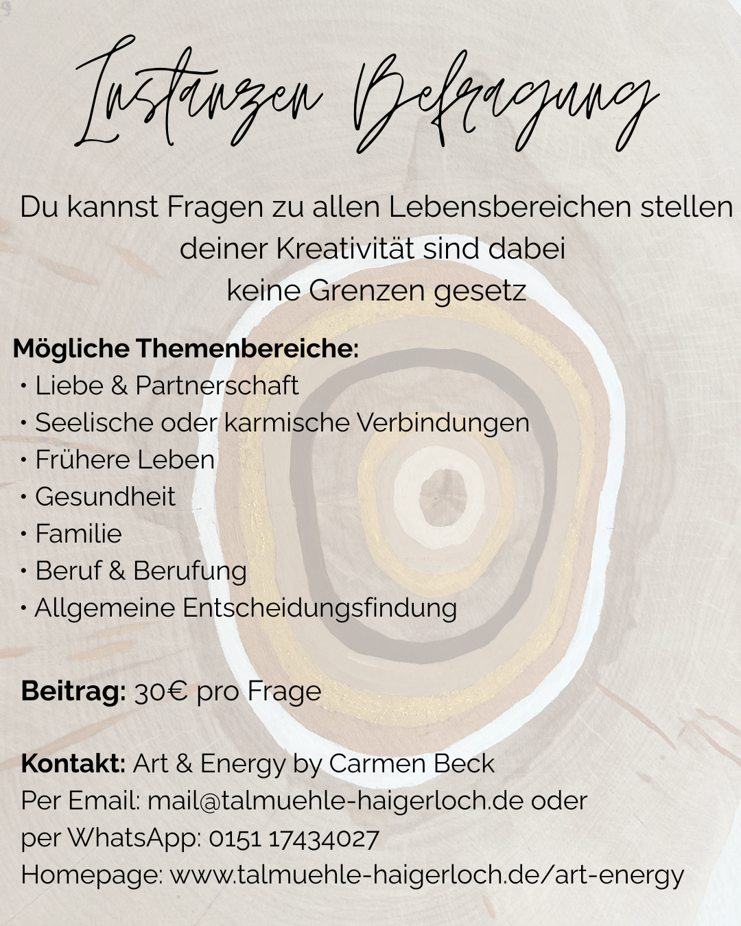 Instanzen Befragung - Heilarbeit - Energiearbeit von Carmen Beck in Haigerloch