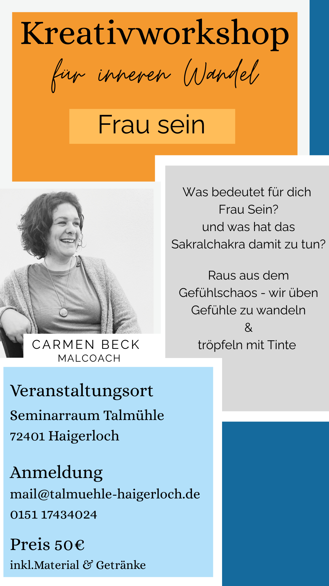 Mal Workshops Thema Frau sein Carmen & Kunst in Haigerloch