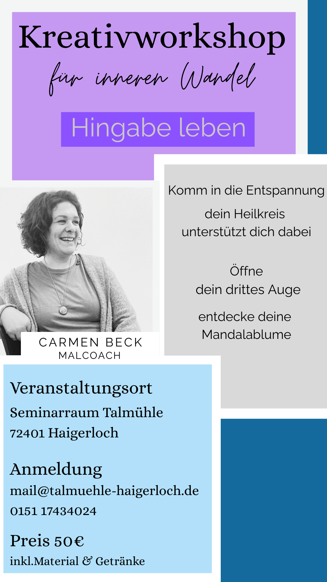 Mal Workshops Thema Frau sein Carmen & Kunst in Haigerloch