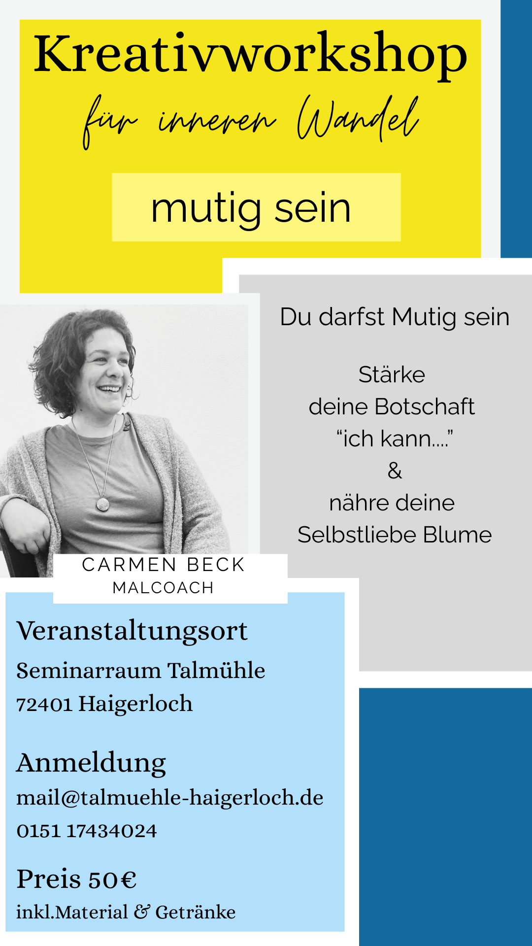 Mal Workshops zum Thema Mutig sein Carmen & Kunst in Haigerloch
