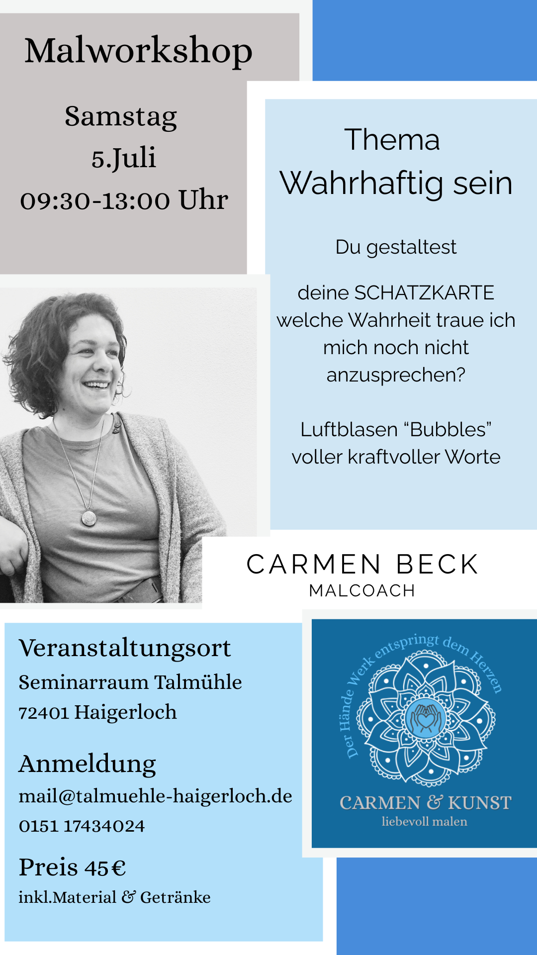 Mal Workshops Wahrhaftig sein Carmen & Kunst in Haigerloch
