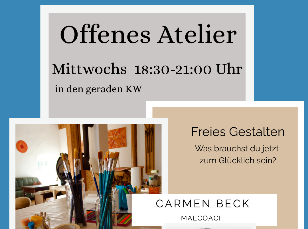OFFENES ATELIER  -  Zeit für deine Kreativität im Seminarraum der Talmühle. 