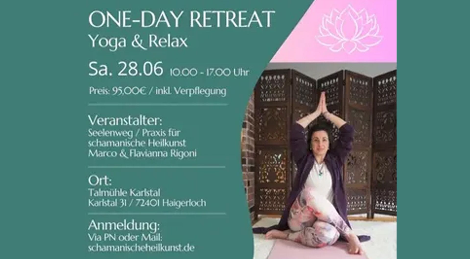 Praxis Seelenweg mit One Day Retreat  Yoga & Relax im Seninarraum