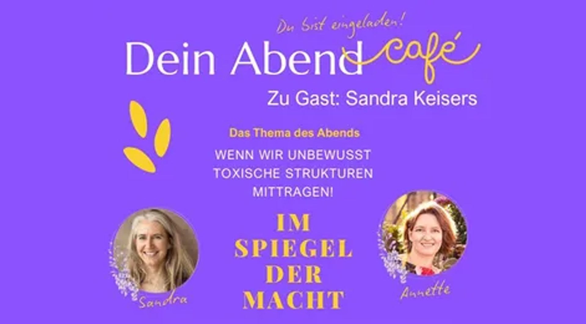Thema im Abendcafé in Haige: wenn wir unbewusst toxische Strukturen mittragen!
Im Spiegel Der Macht
