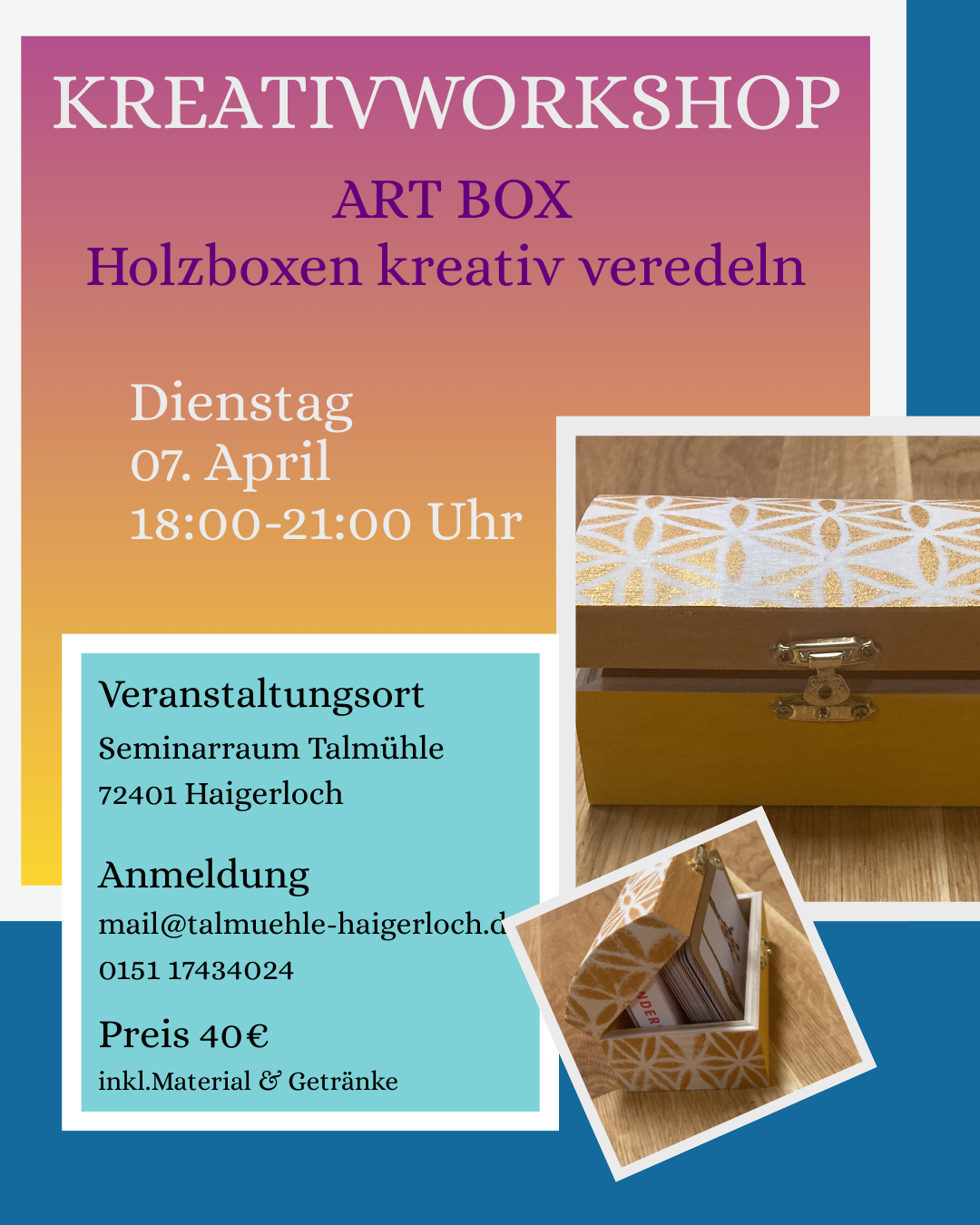 Mal Workshops Thema Frau sein Carmen & Kunst in Haigerloch