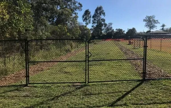 Powder-coated Black Chainwire Gate made in Brisbane