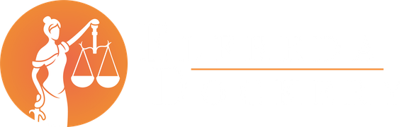 A logo for elfreda dockery with a lady justice holding scales of justice