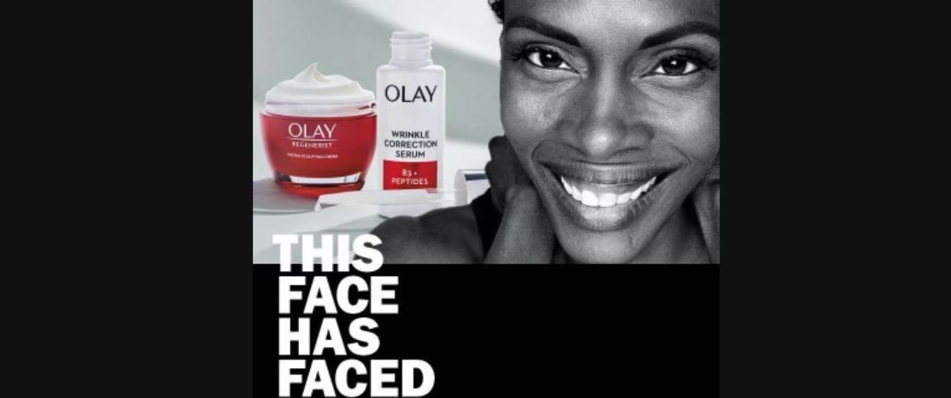 Chaunte Lowe in partnership photo with Oil of Olay