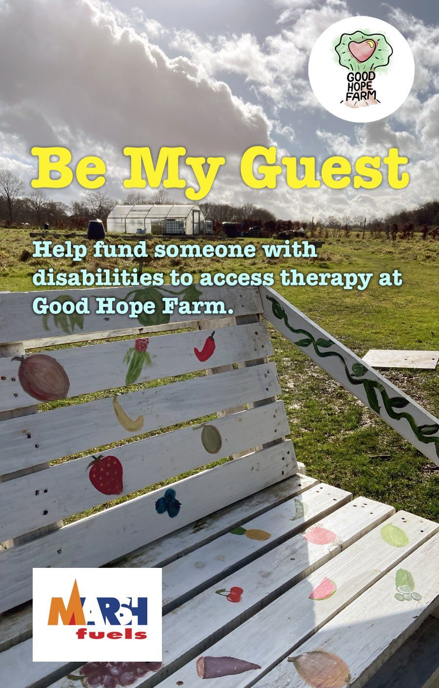 Be My Guest. Help fund someone with disabilities to access therapy at Good Hope Farm.
