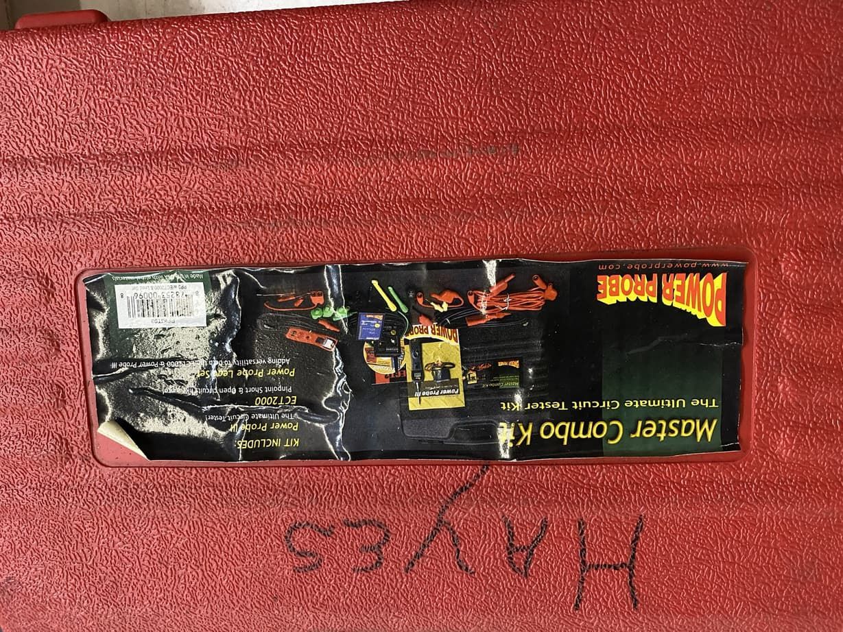 A red box with the name hayes written on it