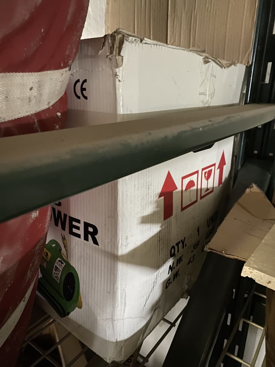 A white box with the word power on it