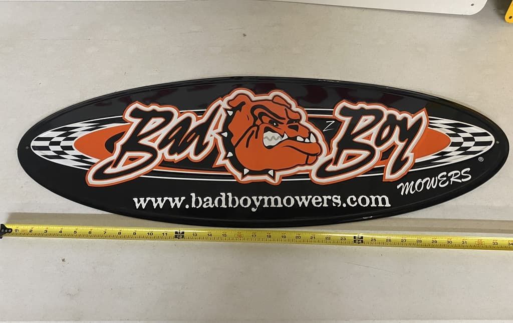 A sticker that says ' bad boy ' on it