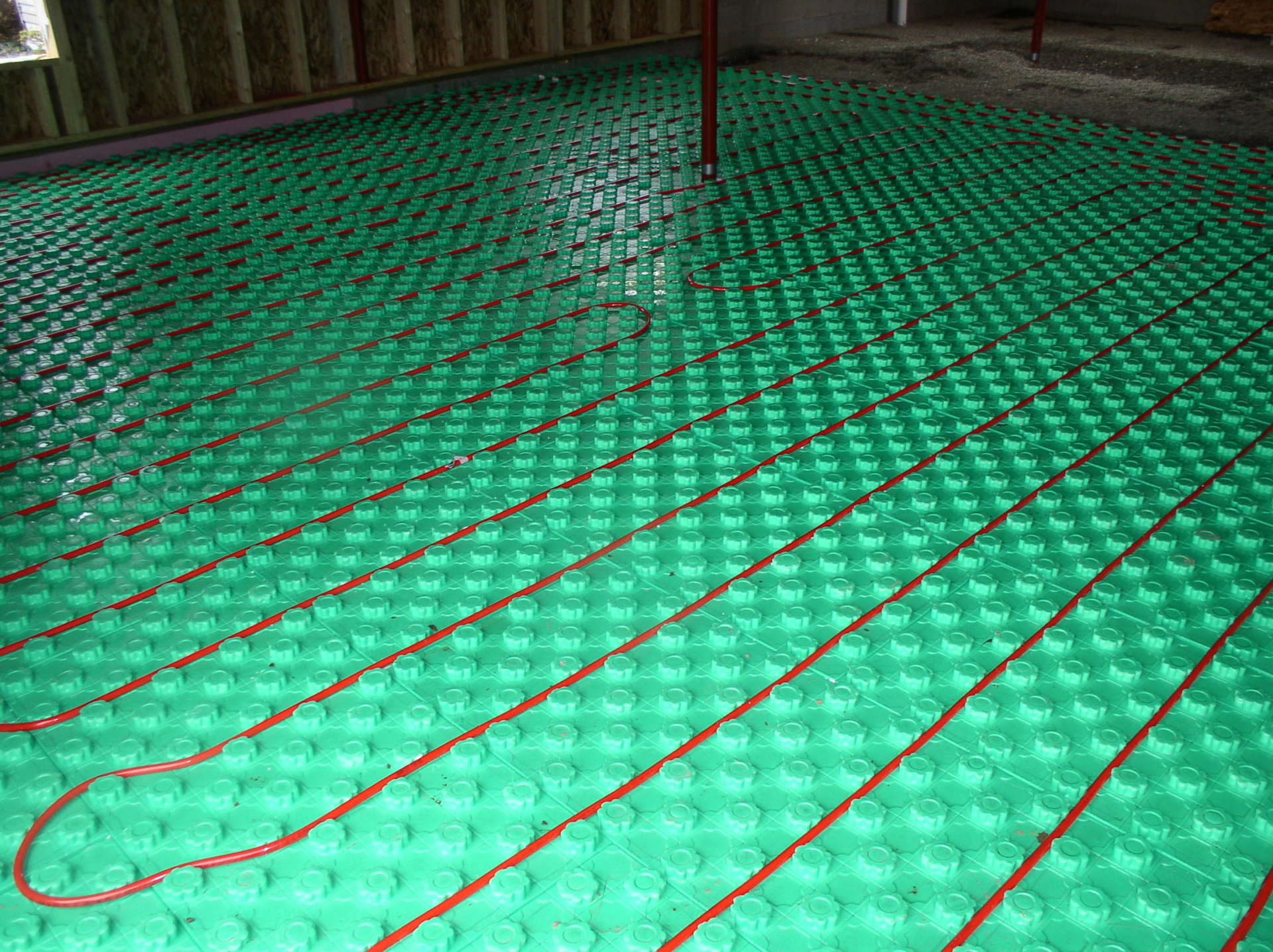 view of in floor heating wire
