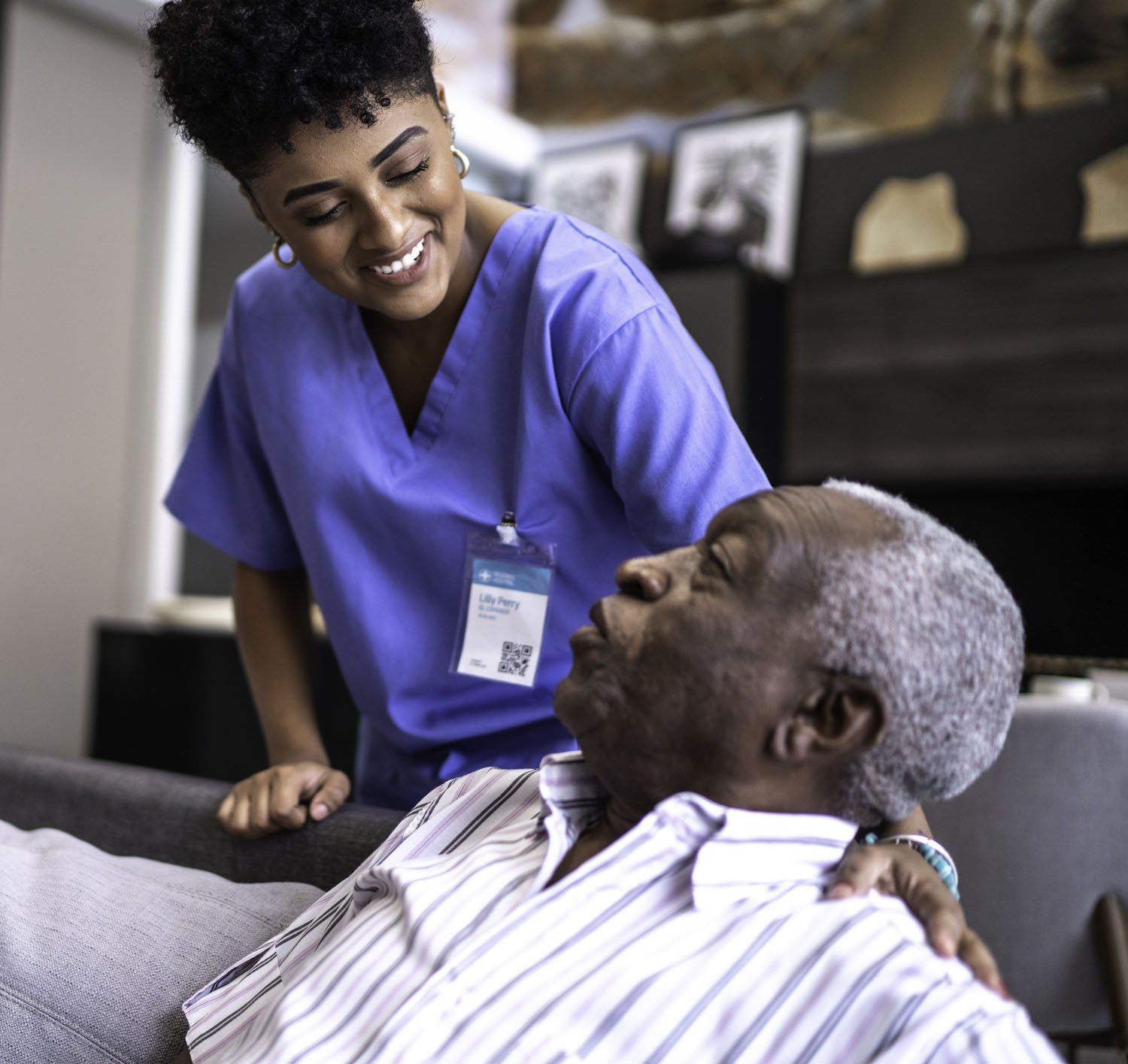 Nurse Talking to a Senior Man — Alexandria, LA — Direct Care Service Inc.