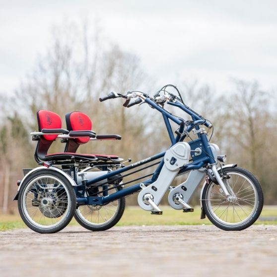 De Fun2Go is een duofiets, een driewieltandem waarbij de gebruikers naast elkaar zitten.