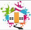 A white house graphic with a large pencil as the front door, set against a colorful, multi-colored paint splatter background.
