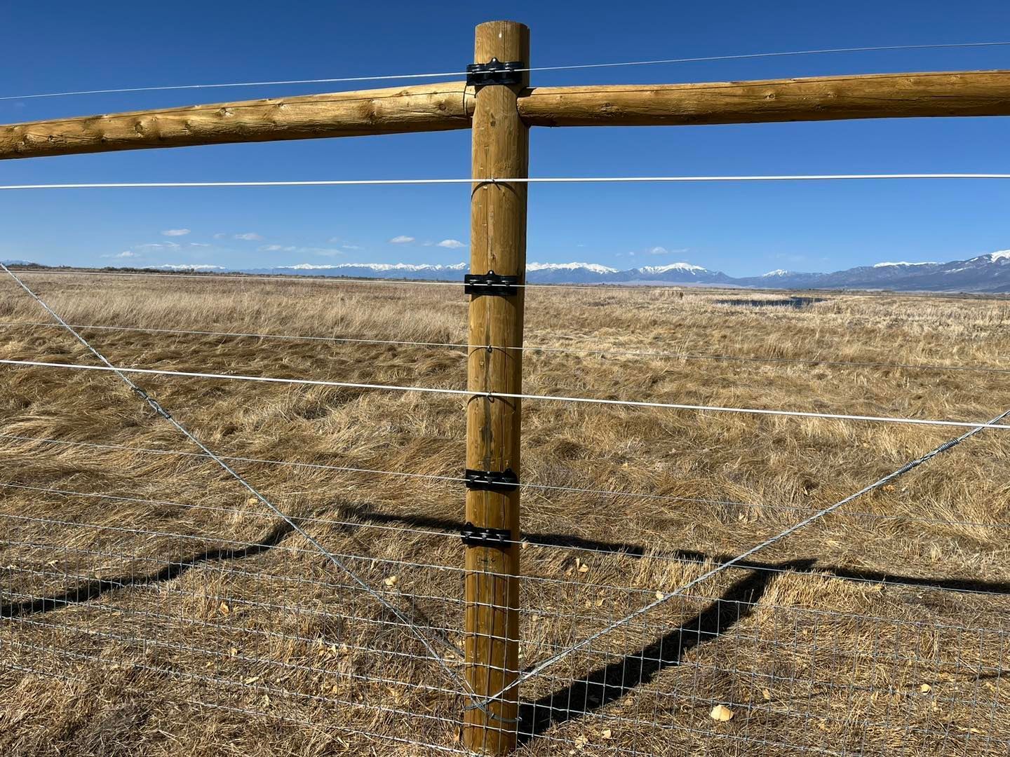 Wood Post with Wire Fence - Riverton, WY – Black Fern Fencing LLC