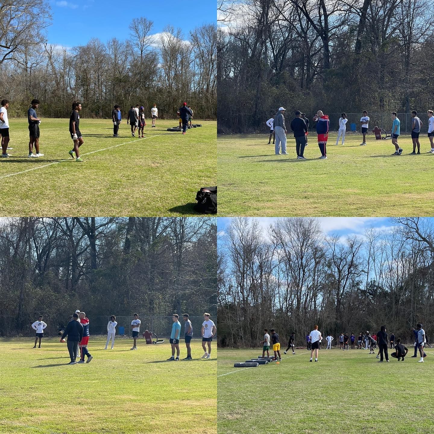 Group of young men practicing football | Baton Rouge, LA | Randall Passing Foundation