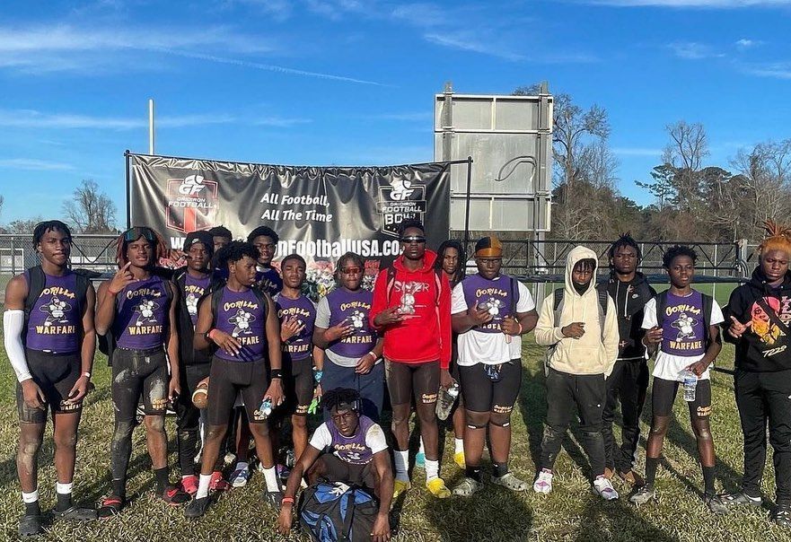 Football group in purple shirts | Baton Rouge, LA | Randall Passing Foundation