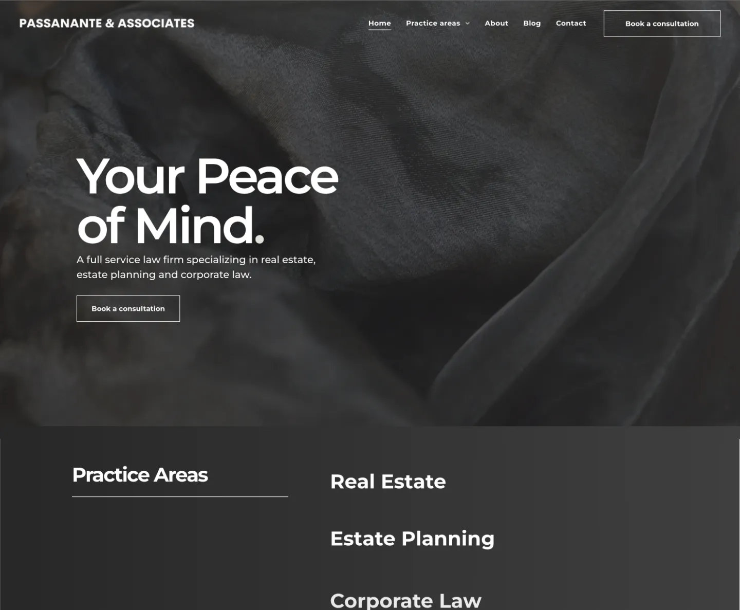 A black background with the words your peace of mind on it