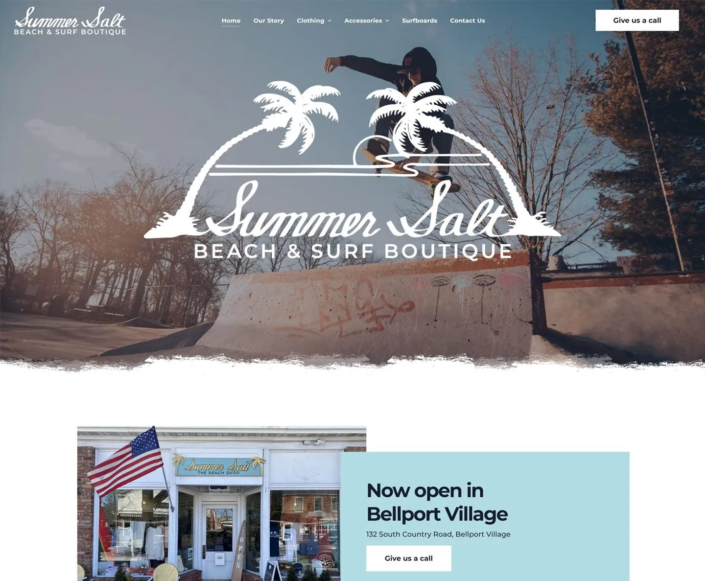 A website for summer salt beach and surf boutique