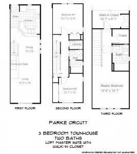 FP_Parke Orcutt 3 Bedroom 2 Bath Townhouse