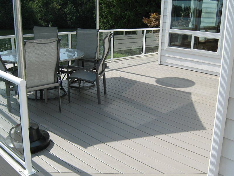 Glass Fence and White Floor — Auburn, WA — Rainier Fencing & Decking