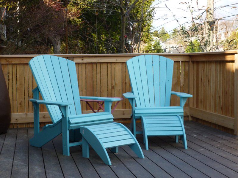 Blue Chair and Wooden Fence — Auburn, WA — Rainier Fencing & Decking
