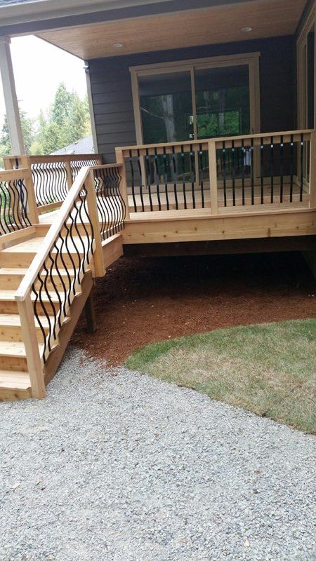 Brown with Curve Railing — Auburn, WA — Rainier Fencing & Decking