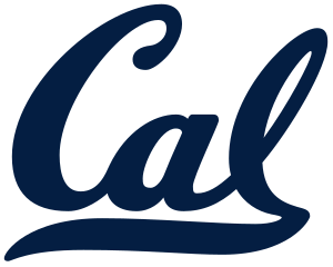 A blue cal logo on a white background