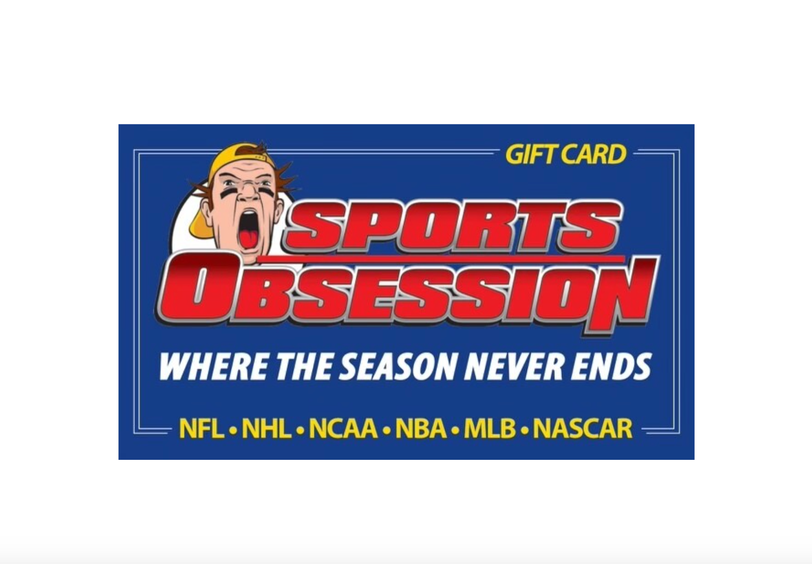 A sports obsession gift card where the season never ends