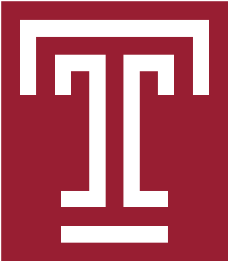 A red square with a white letter t inside of it.