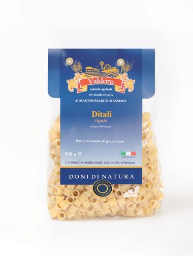 Confezione di Ditali, una pasta secca trafilata al bronzo Valdoro
