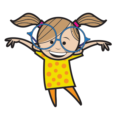 Happy Little Girl Wearing Glasses