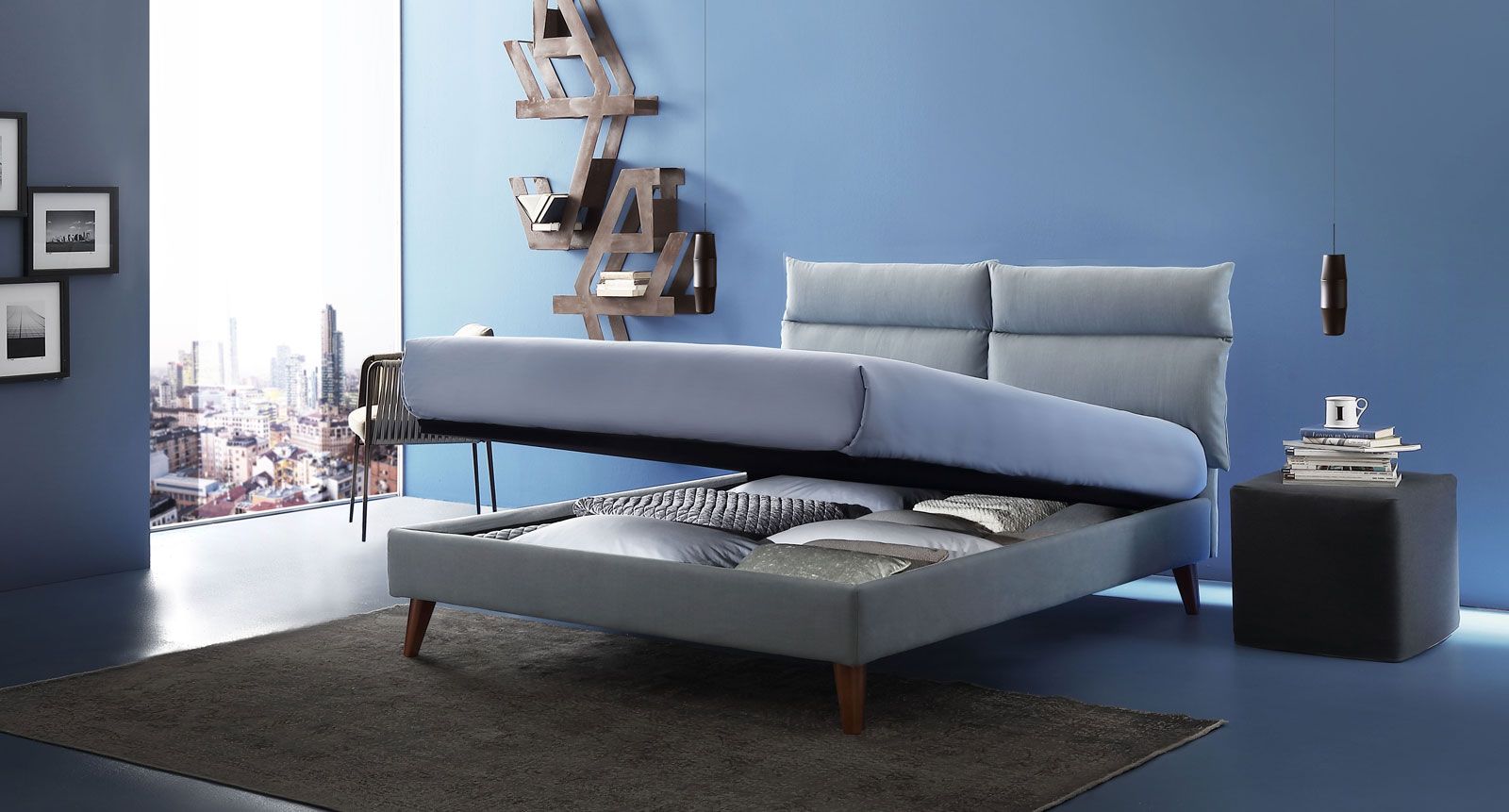 Immagine di un letto matrimoniale Plio di Oggioni