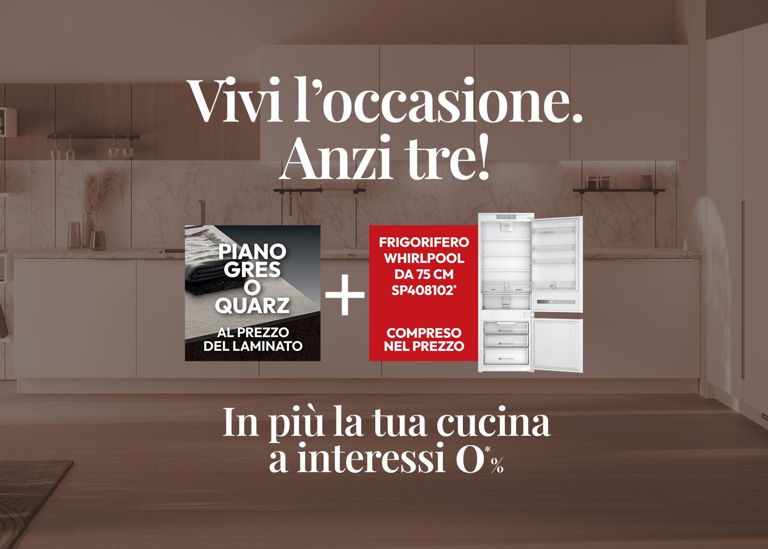 Acquista una cucina scavolini  completa di set elettrodomestici Bosh e porta a casa forno e piano cottura GRATIS!