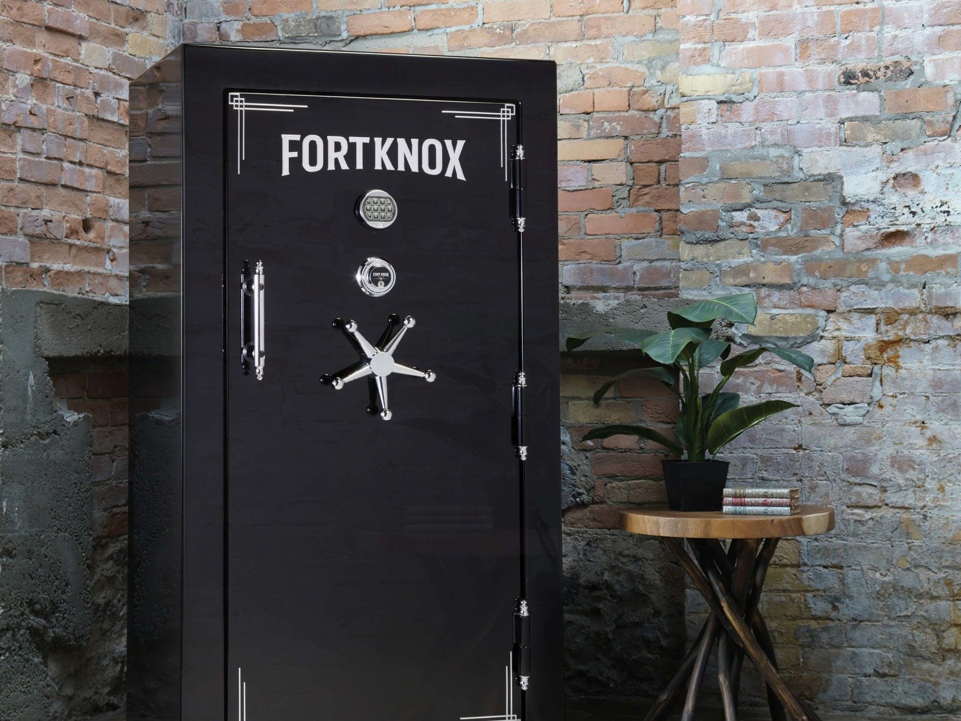 FortKnox Safe against a brick wall