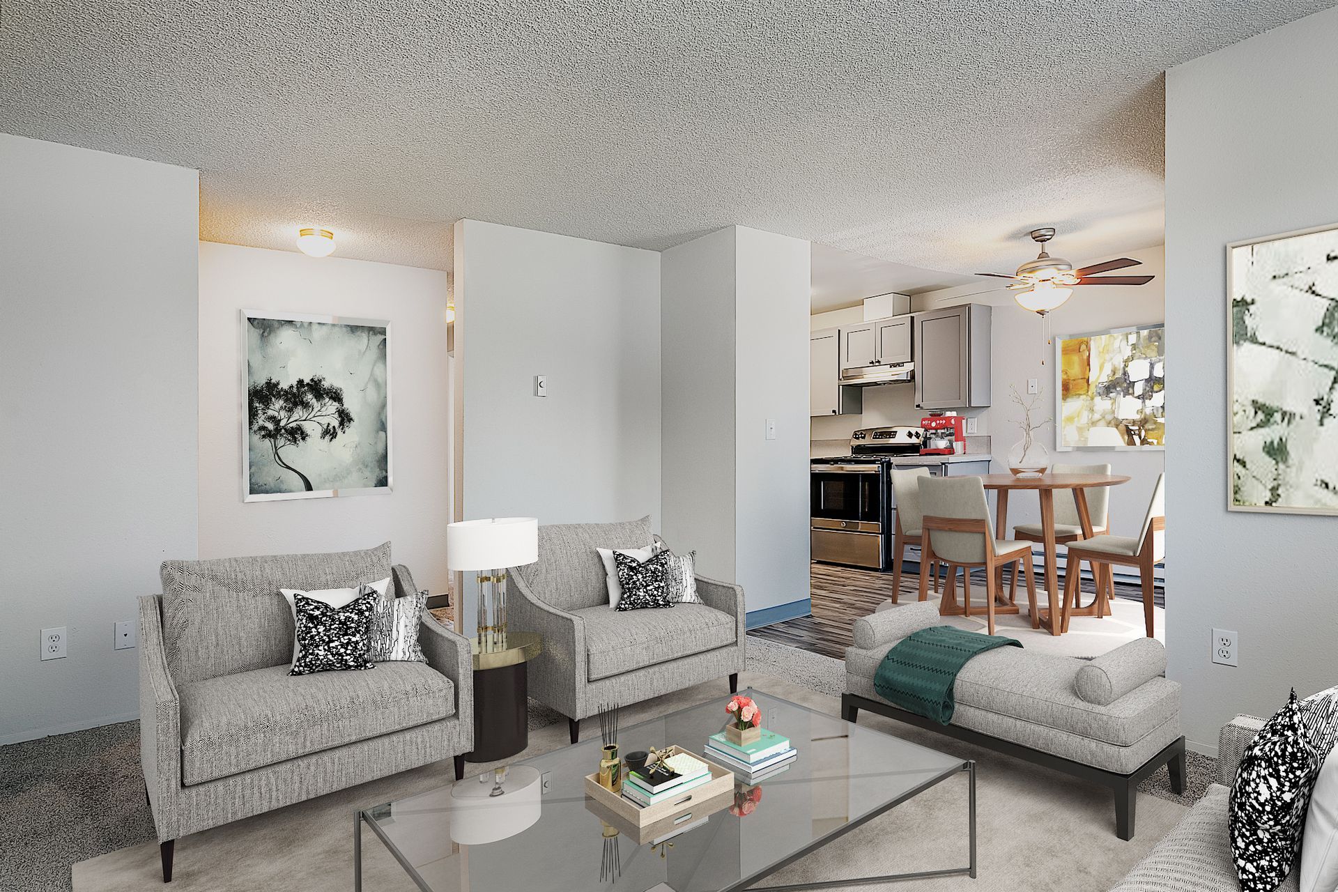 Another alternate angle of a living room with plenty of natural lighting
