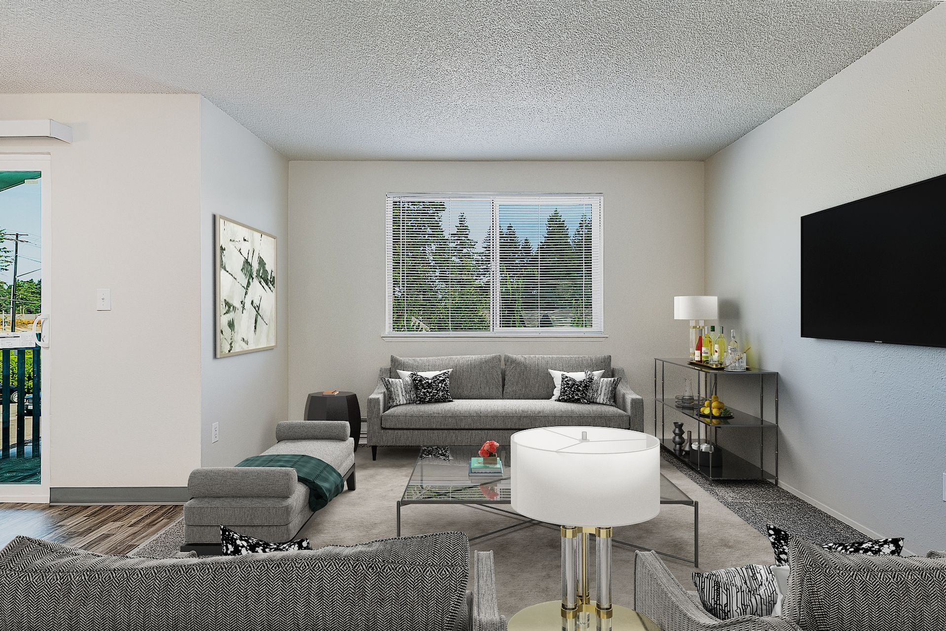 Photo of a living room with plenty of natural lighting