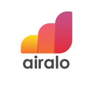 A colorful logo for airalo on a white background