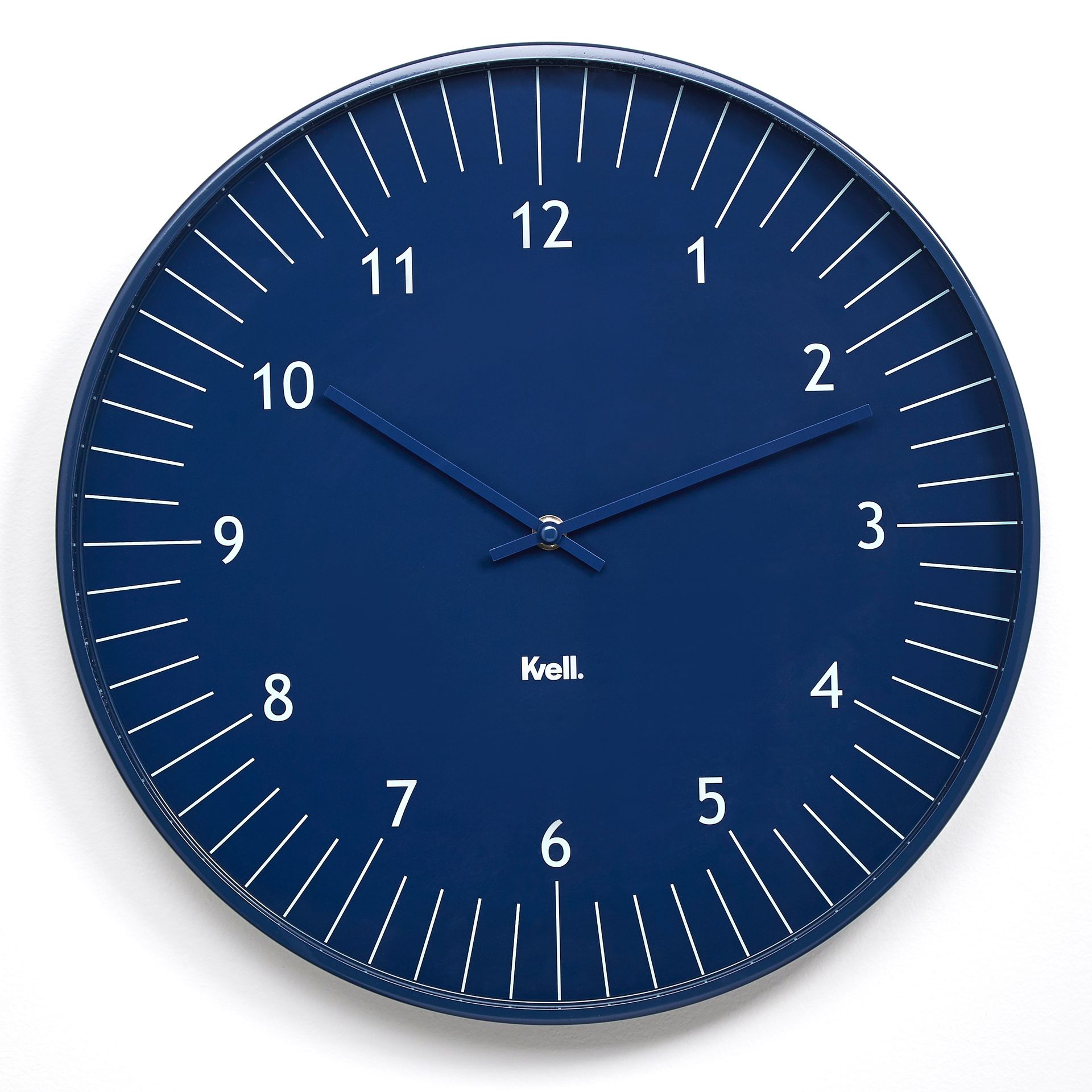 A blue clock with the word krell on it