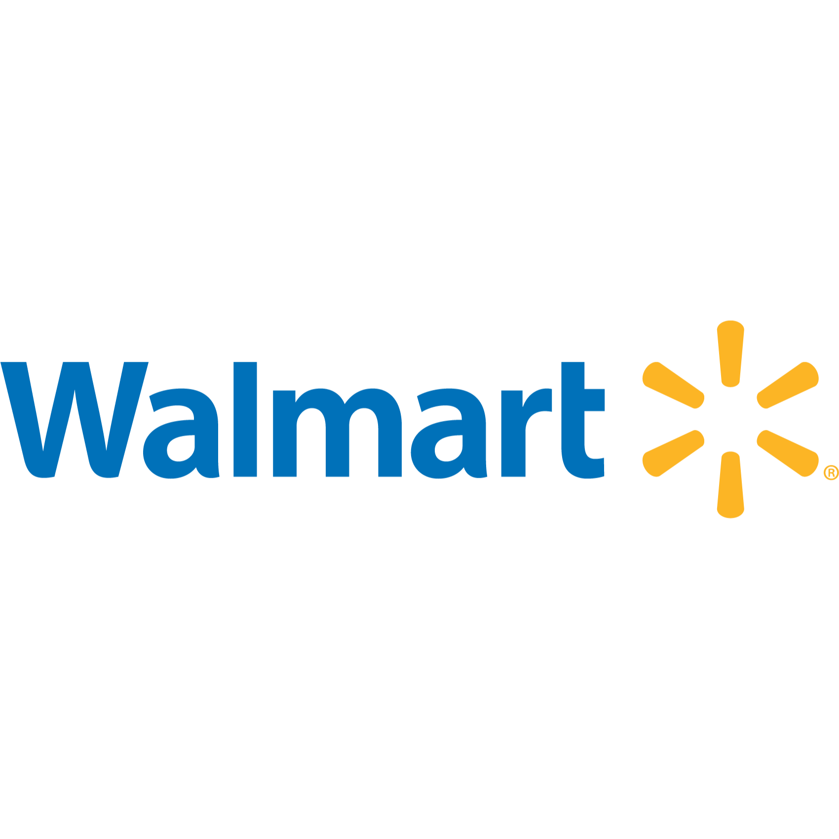 The walmart logo is blue and yellow on a white background.