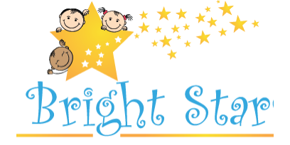 A logo for bright star with two children and a star