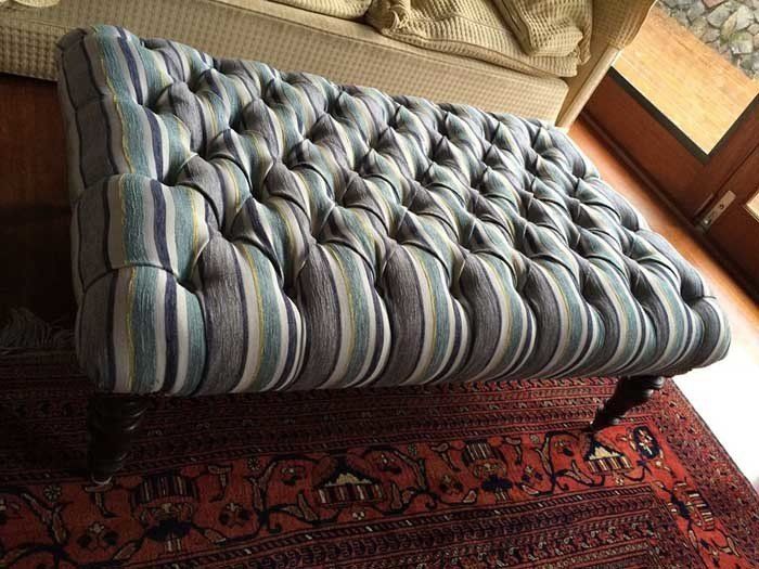 view of reupholstered bench